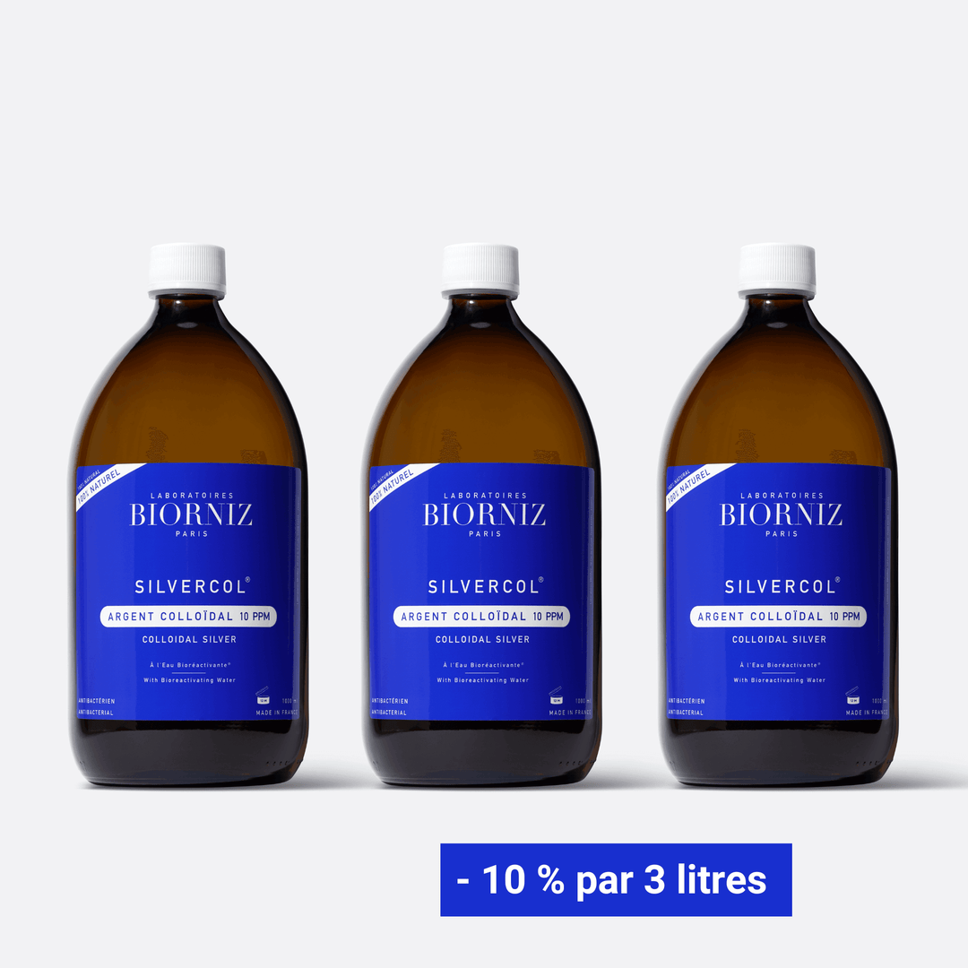 3 flacons d'argent colloïdal 10 ppm 1000 ml - Offre remisée 