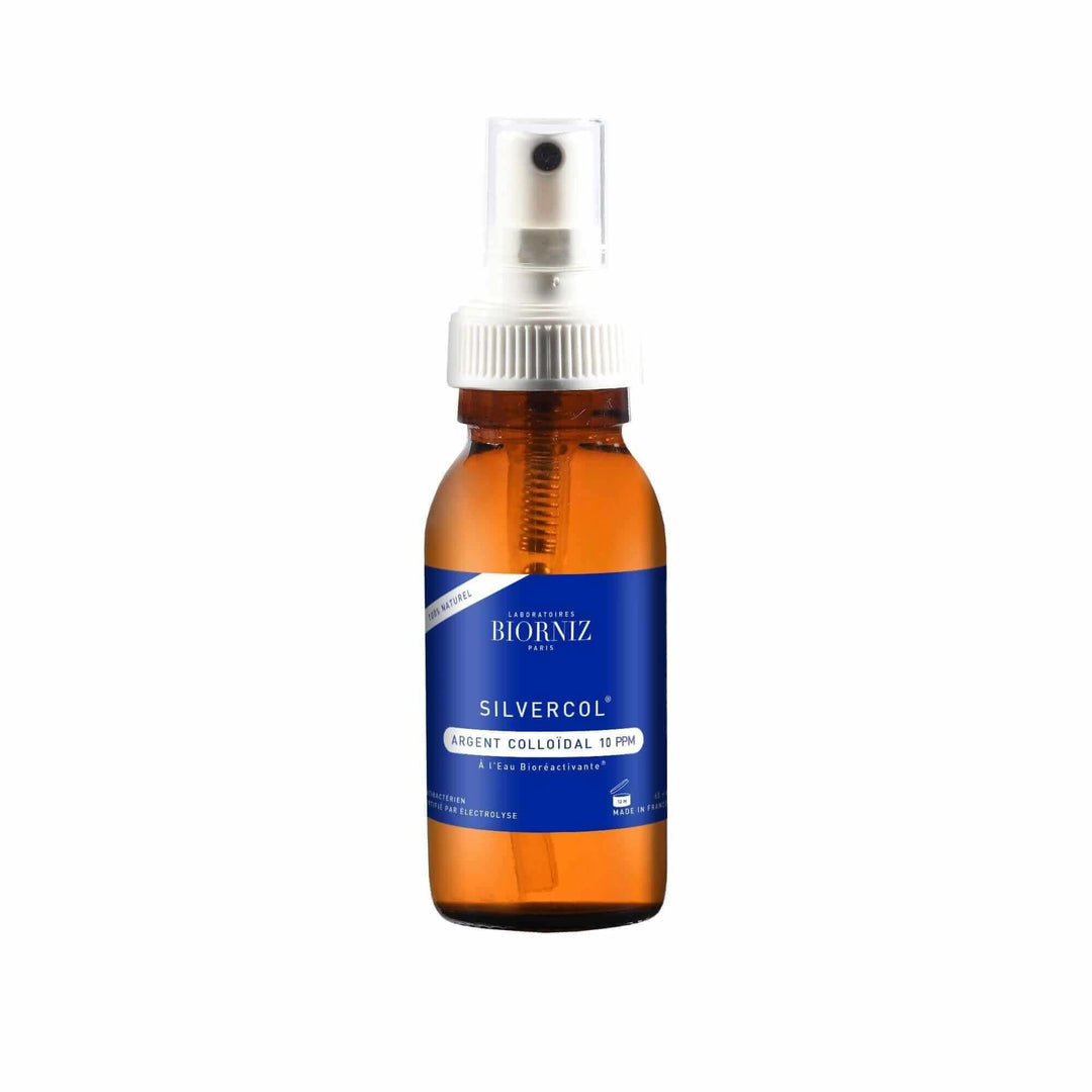Spray en verre ambré d'argent colloidal concentré à 10 ppm